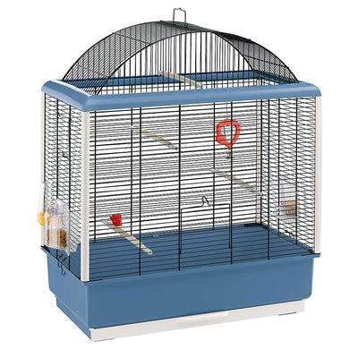 Ferplast Cage à Oiseaux VIOLA Grande Cage pour Oiseaux, Perruches,  Perroquets, Toui, Calopsittes, en Métal, Accessoires inclus Mangeoires  rotatives